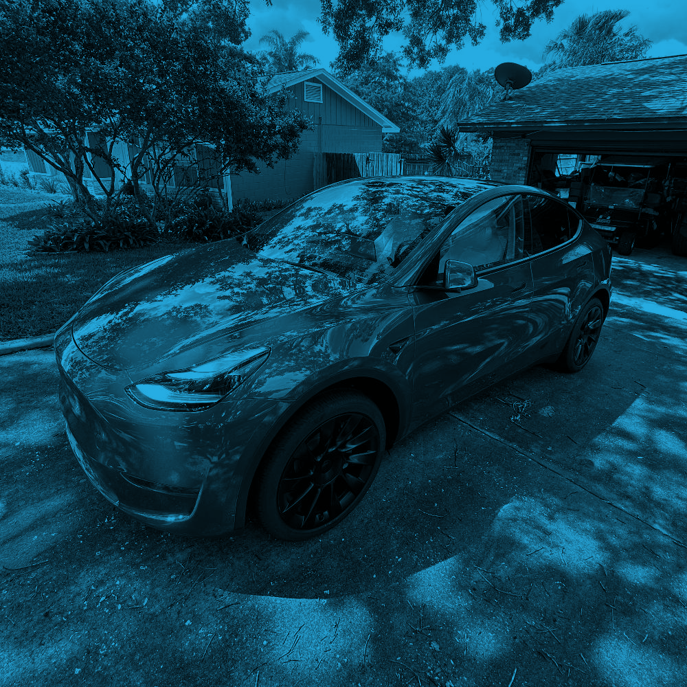 Tesla Model Y after Complete Delight Package with Blue Color Correction Filter