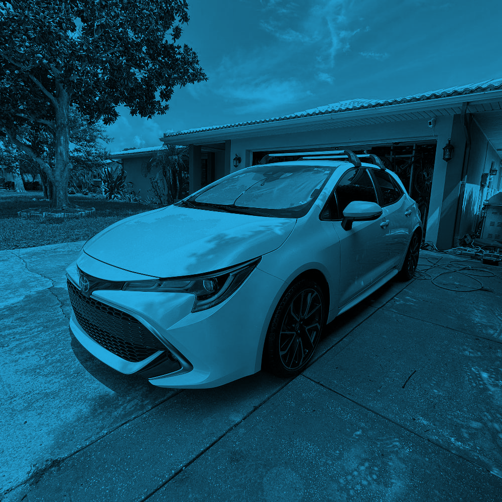 Toyota Corolla after Exterior Package with Blue Color Correction Filter